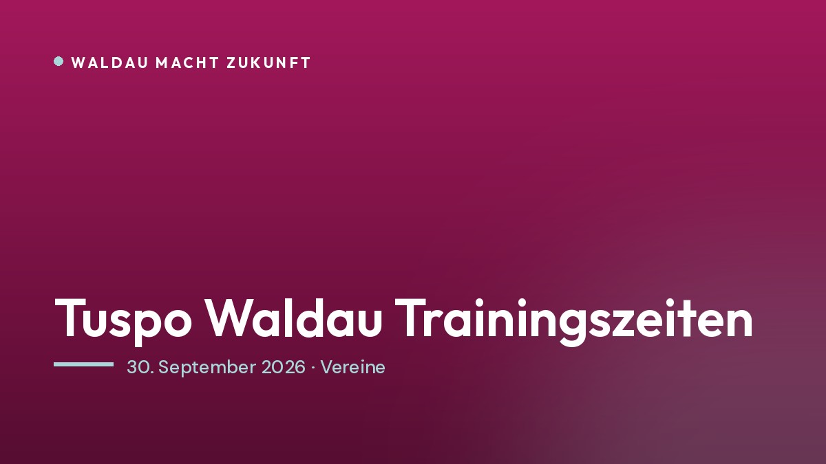 Titelbild: Tuspo Waldau Trainingszeiten